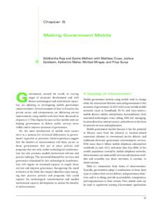 Chapter 6  Making Government Mobile Siddhartha Raja and Samia Melhem with Matthew Cruse, Joshua Goldstein, Katherine Maher, Michael Minges, and Priya Surya