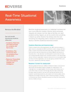 Solutions  Real-Time Situational Awareness Remove the Blindfold