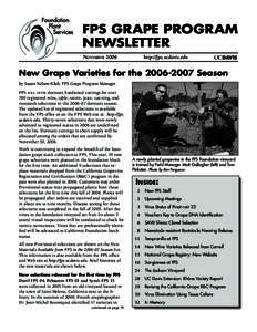FPS GRAPE PROGRAM NEWSLETTER NOVEMBER 2006 http://fps.ucdavis.edu