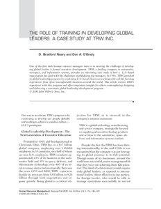 The role of training in developing global leaders: A case study at TRW Inc.