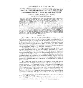 [RADIOCARBON, VOL  28, No. 2A, 1986, pDATING OF HOLOCENE STRATIGRAPHY WITH SOLUBLE AND INSOLUBLE ORGANIC FRACTIONS AT THE LUBBOCK LAKE