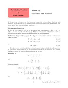Matrix theory / Numerical linear algebra / Determinants / Matrices / Matrix / Theorems and definitions in linear algebra / Cauchy–Binet formula / Algebra / Linear algebra / Mathematics