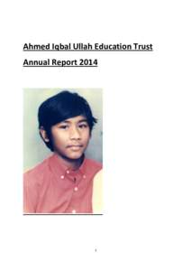 Ahmed Iqbal Ullah Education Trust Annual Report  Annual Statement by the Director: