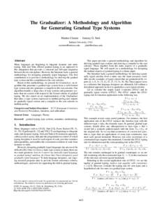 The Gradualizer: A Methodology and Algorithm for Generating Gradual Type Systems Matteo Cimini Jeremy G. Siek
