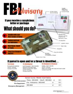 FBI  Advisory Possiblly Mailed from a