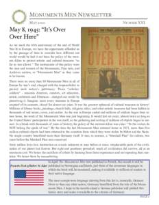 MONUMENTS MEN NEWSLETTER MAY 2010 