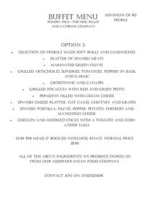Buffet Menu Pompey Pigs—the hog Roast and catering company Minimum of 60 People