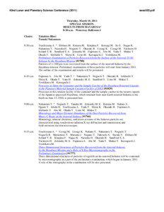 42nd Lunar and Planetary Science Conference[removed]sess503.pdf