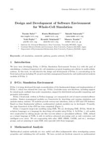 Genome Informatics 12: 316–Design and Development of Software Environment for Whole-Cell Simulation