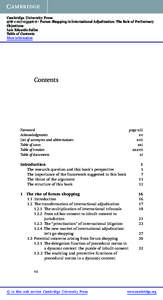 Cambridge University Press[removed]6 - Forum Shopping in International Adjudication: The Role of Preliminary Objections Luiz Eduardo Salles Table of Contents More information