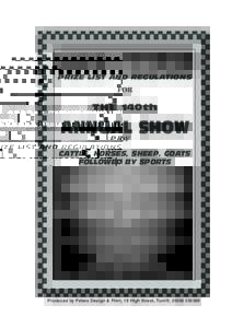 C.U.D.D.A.A. (TARLAND SHOW) LIMITED PRIZE LIST AND REGULATIONS FOR THE 140th