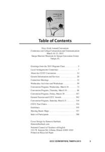 cover  Table of Contents Sixty-Sixth Annual Convention Conference on College Composition and Communication March 18–21, 2015