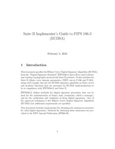 Suite B Implementer’s Guide to FIPS[removed]ECDSA) February 3, [removed]