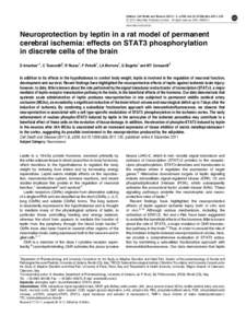 Citation: Cell Death and Disease[removed], e238; doi:[removed]cddis[removed] & 2011 Macmillan Publishers Limited All rights reserved[removed]www.nature.com/cddis  Neuroprotection by leptin in a rat model of permanent