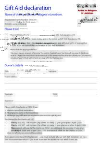 AFRIL Gift aid declaration form