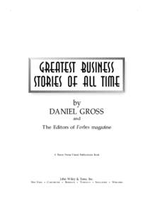 GREATEST BUSINESS STORIES OF ALL TIME by DANIEL GROSS and