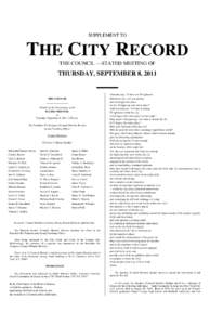 SUPPLEMENT TO  THE CITY RECORD THE COUNCIL —STATED MEETING OF  THURSDAY, SEPTEMBER 8, 2011