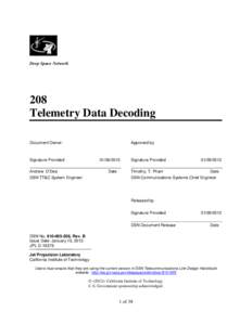 Deep Space Network  208 Telemetry Data Decoding Document Owner: