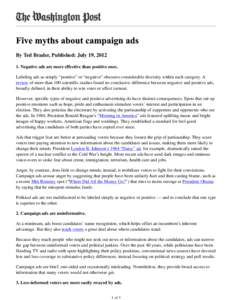 Five myths about campaign ads - The Washington Post
