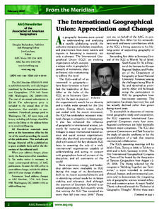 From the Meridian  February 2007 AAG Newsletter of the