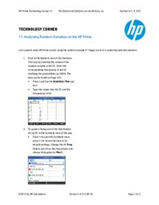 HP Prime Technology Corner 11  The Practice of Statistics for the AP Exam, 5e Section 6-1, P. 354