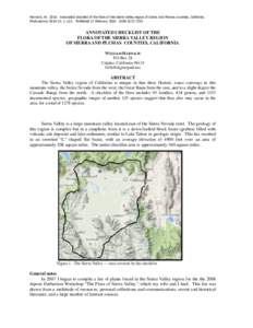 Harnach, WAnnotated checklist of the flora of the Sierra Valley region of Sierra and Plumas counties, California. Phytoneuron: 1–121. Published 17 FebruaryISSN 2153 733X ANNOTATED CHECKLIST OF TH