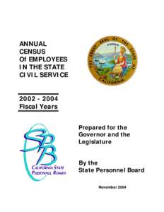 ANNUAL CENSUS Of EMPLOYEES IN THE STATE CIVIL SERVICE