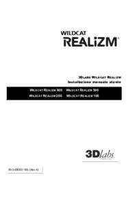 3DLABS WILDCAT REALIZM Installazione manuale utente WILDCAT REALIZM 800 W ILDCAT REALIZM 500