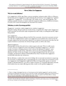 Microsoft Word - How to Define Civic Engagement