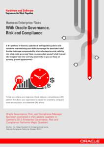 Hardware and Software Engineered to Work Together Harness Enterprise Risks  With Oracle Governance,