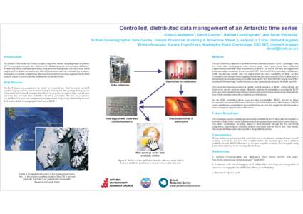 Controlled, distributed data management of an Antarctic time series Adam Leadbetter1, David Connor2, Nathan Cunningham2, and Sarah Reynolds1 1 British Oceanographic Data Centre, Joseph Proudman Building, 6 Brownlow Stree