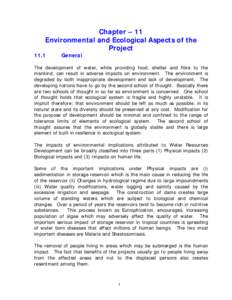 Chapter – 11 Environmental and Ecological Aspects of the ProjectGeneral