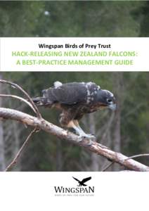 Wingspan Birds of Prey Trust  HACK-RELEASING NEW ZEALAND FALCONS: A BEST-PRACTICE MANAGEMENT GUIDE  Hack-releasing New Zealand falcons