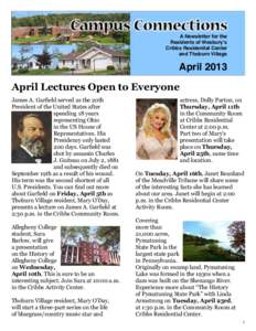 A Newsletter for the Residents of Wesbury’s Cribbs Residential Center and Thoburn Village  April 2013