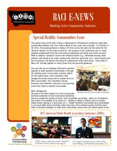 BACI E-NEWS Building Active Communities Initiative F A L L