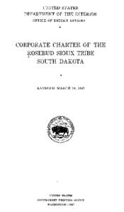 Corporate Charter of the Rosebud Sioux Tribe