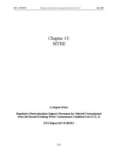 Chapter 14 (MTBE) of Regulatory Determinations Support Document for Selected Contaminants from the Second Drinking Water Contaminant Candidate List (CCL 2)