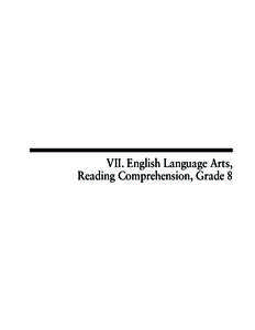 2008 MCAS Grade English 8 Language Arts Reading Comprehension Released Items Document