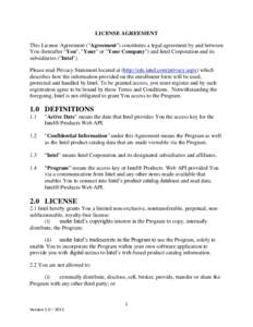 LICENSE AGREEMENT This License Agreement (