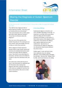 Microsoft Word - Sharing the Diagnosis of Autism Spectrum Disorder, 2005, Rev Apr 2011, Redesigned Aug 2011