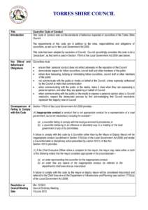 Microsoft Word - Public Notice Councillor Code of Conduct.doc
