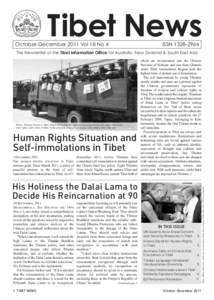 Tibet News  October-December 2011 Vol 18 No 4 ISSN
