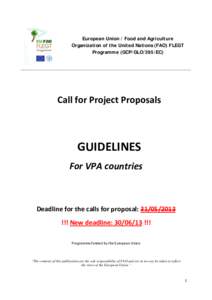 European Union / Food and Agriculture Organization of the United Nations (FAO) FLEGT Programme (GCP/GLO/395/EC) Call for Project Proposals
