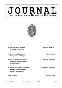 JOURNAL OF THE INTEGRATED BAR OF THE PHILIPPINES  ARTICLES