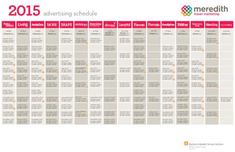 2015 advertising schedule monthly 10 times  monthly
