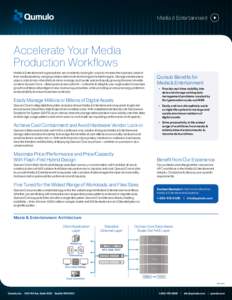 Media & Entertainment  Accelerate Your Media Production Workflows Media & Entertainment organizations are constantly looking for ways to increase the business value of their media assets by merging creative talent with t