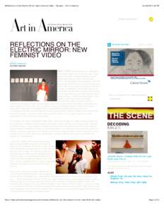 Reflections on the Electric Mirror: New Feminist Video - Reviews - Art in America:18 PM ENTER YOUR SEARCH