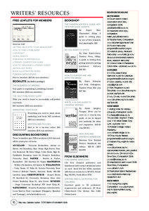 WRITERS’ resources Free Leaflets for members