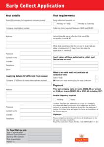 Early Collect Form April 2014