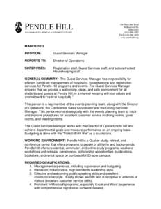 PENDLE HILL A QUAKER STUDY, RETREAT & CONFERENCE CENTER 338 Plush Mill Road Wallingford, PA